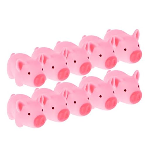 Toddmomy 12 stycken baby bad leksak gummi gris bad leksak baby vatten lek leksak baby dusch dockor för småbarn barn flickor rosa