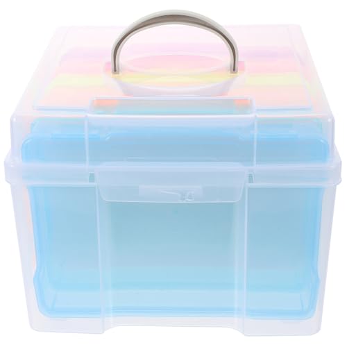 Uonlytech Boîte de Rangement Photo Multi-compartiments avec Fermeture à Pression Caisse de Stockage Polyvalente pour Organiser Accessoires et Petits Objets