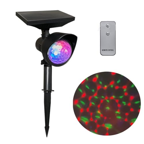 Projetor solar colorido de estrelas RGB de Natal ao ar livre, luz LED em movimento, paisagem, candeeiro de decoração de Natal, luz de festa em movimento, impermeável para o Natal (com controlo