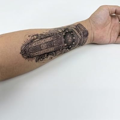 Temporary Tattoos for Women Men, 10 Sheets Egyptian Waterproof Realistic Fake Tattoo Stickers, Ankh Eye of Horus Scarab Pharaoh Designs, Long Lasting Adults Body Art for Party Festival Halloween