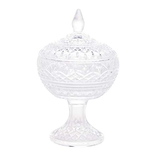 Potiche Decorativo de Cristal com Pé Lys 14cm x 22cm - Wolff