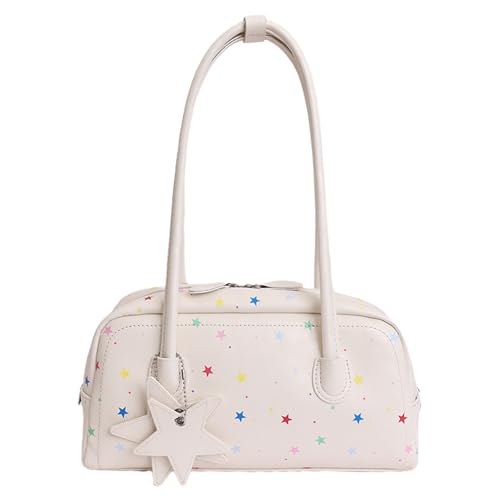 Sac Boston à pois YFGBCX pour femme avec bandoulière rétro et charm étoile Y2k