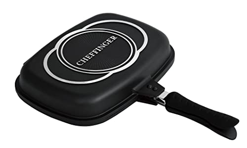 Poêle à steak réversible Cheffinger double face 36 cm cuisson saine