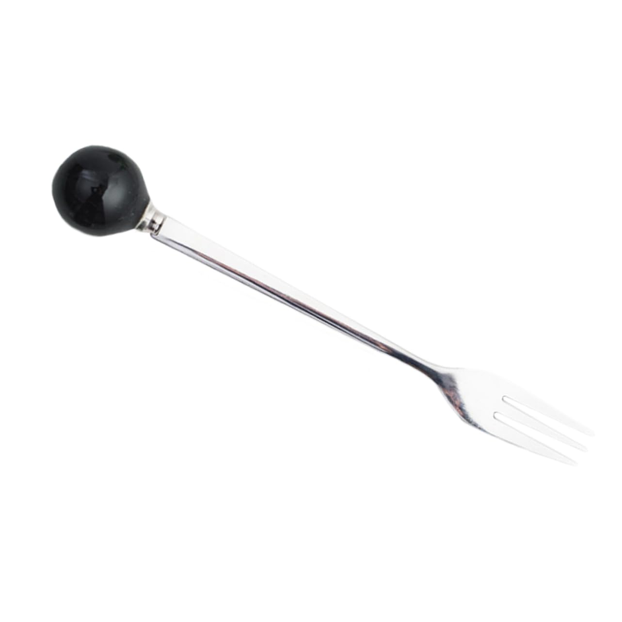 Amosfun 18 Piezas Vajilla para el hogar tenedores para servir tenedores de postre cuchillería cucharas soperas cucharillas postre tenedor de e tenedor de helado Black