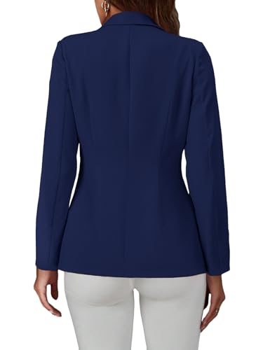 Mina Self 2025 Fall Women's Casual Blazer - Double Breasted Full-Lined Button Slim Lightweight Office Work Jacket Pockets3