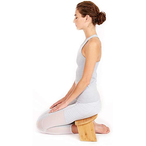 CIRONI Banc de méditation Pliable, Chaise Portable à Genoux – Tabouret de Yoga en Bambou avec Sac de Voyage pour cérémonie du thé, Seiza, Yoga, prière et Position Assise Plus Saine, méditation Prof – Image 3