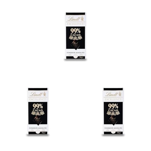 Lindt Excellence Tableta de Chocolate Negro 99% Cacao, 50g (Paquete de 3)