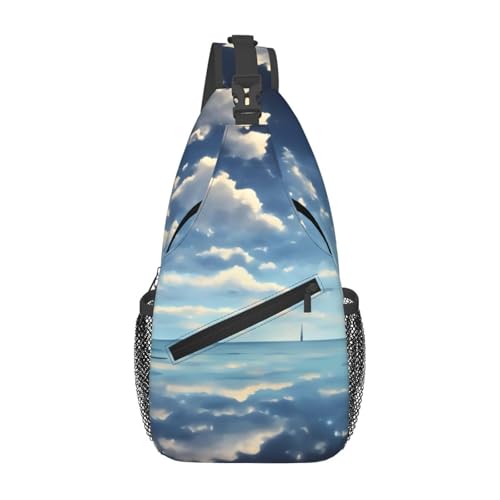 Cross Chest Bag Diagonally - Quality, Durable, and Spacious Shoulder Bag for Men and Women White clouds over the sea Prints