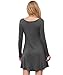 DEARCASE Women's Long Sleeve Casual Sweater Tunic Dress Grey Small V-Neck Spring Loose Fall Winter Stretch Solid A-Line Wedding Guest Knee Length Jersey Flowy Swing Tshirt Dresses