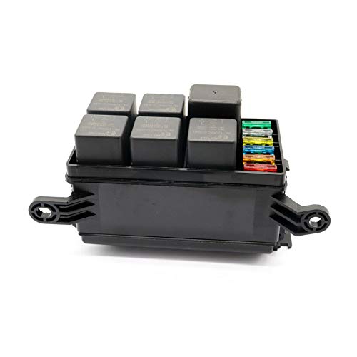 YULLING Caja de fusibles de 6 vías para coche, resistente al agua, ATC/ATO, portafusibles de 5 pines, 4 pines, relé universal para 12 V, camión, remolque, camper, barco marino Cover