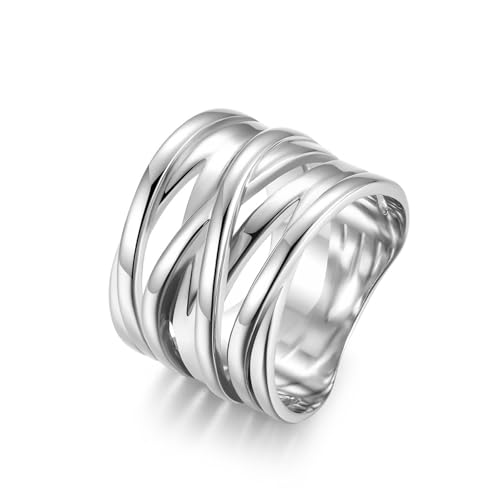 Bague en acier inoxydable tricolore dégradé tricolore 3D Titane Bijoux pour femmes Accessoires de...