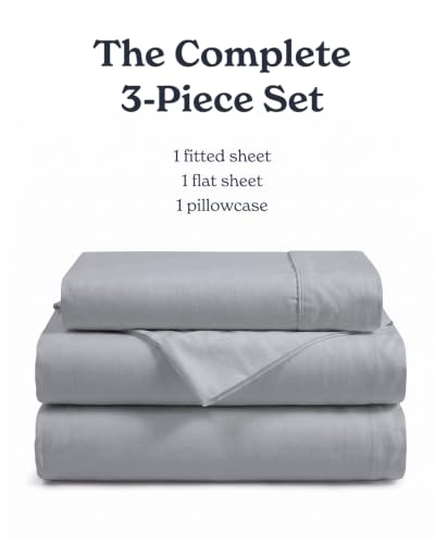 Image of Beckham Hotel Collection 100% Cotton Twin Sheet Set, 3-Piece, Light Gray