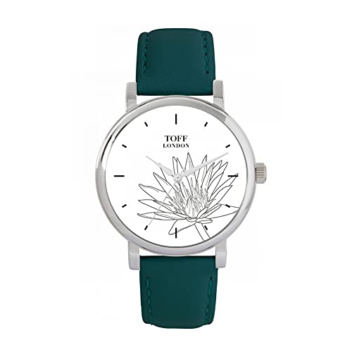 Image of Toff London Ladies Grey Water Lilies Flower Watch