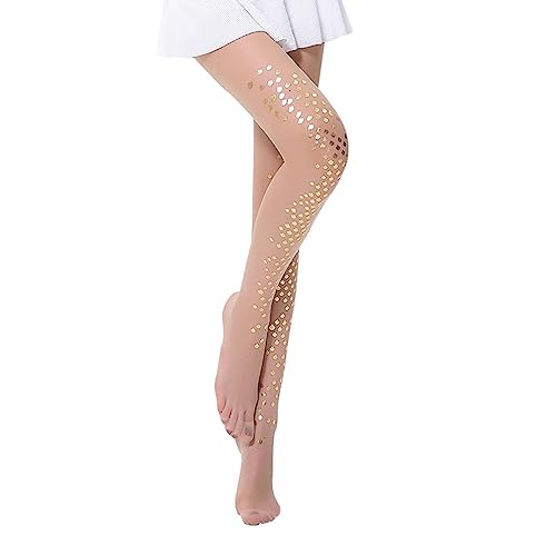 Kuriozud Women's Thin Mermaid Bikini Stockings Sparkle Mermaid Fish Scale Print Pantyhose Leggings Tights Hosiery
