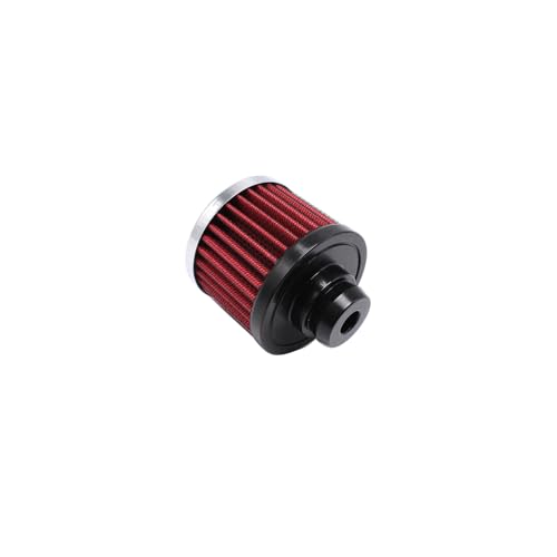 Universal Chrome Washable Valve Cover Breather 3-1/4 OD Gray Filter Open Sided Compatible for 1-1/4 Hole (Red)