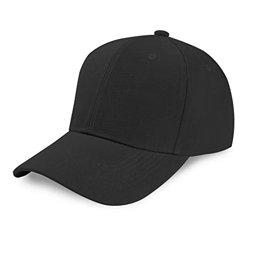 Foto von Aomig Basecap Unisex, Freizeit Baseball Cap Herren und Damen, Einstellbare Kappe mit Schirm, Sonnenschutz Baseballkappe für Outdoor Running Tennis Golf Reisen (Schwarz)