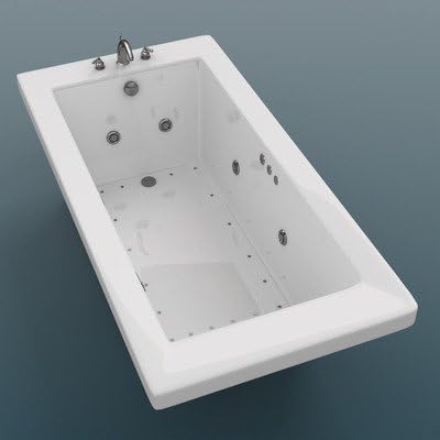 3266VNDL Guadeloupe 66" x 23" Rectangular Salon Spa Drain Location: Left, Finish: White, Trim Finish: White