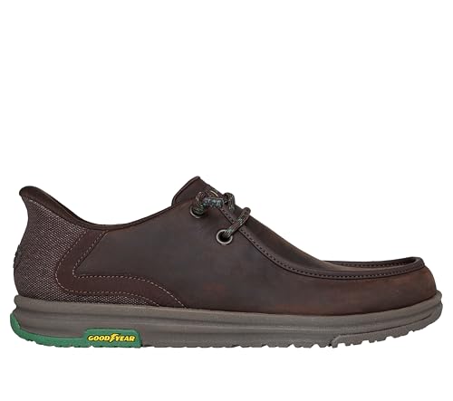 Skechers Men's John Deere Leather Moc Toe Bungee Hands Free Slip-ins Oxford3