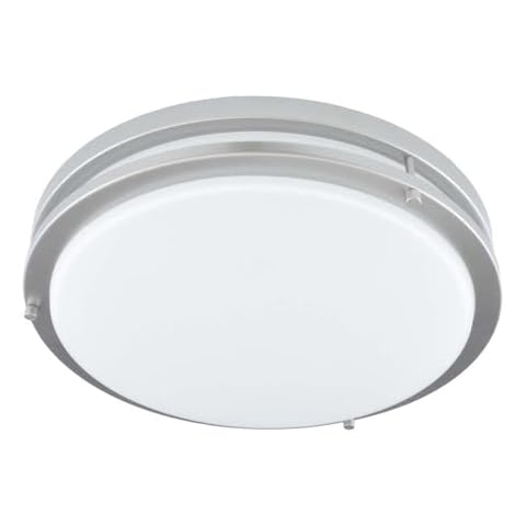 Good Earth Lighting 14-inch Flush Mount Ceiling Fixture,1450 Lumens, 5 Color Changing Temperatures, White Acrylic Diffuser with Brushed Nickel Trim Cover
