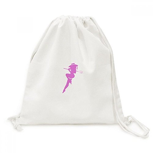 Sac à dos cordon DIYthinker en toile souple avec motif fille artistique