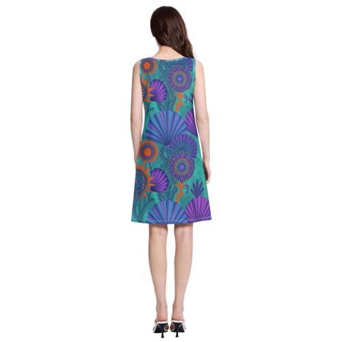 Robe d'été décontractée chic à ourlet incurvé et lignes fluides - 4