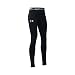 Under Armour Girls' HeatGear Armour Legging, Black/White, Youth Medium