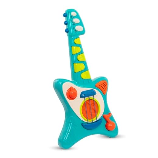 Battat Lil' Rockers guitarra infantil, instrumento con canciones, guitarra acústica y eléctrica - juguete para niños a partir de 2 años, azul