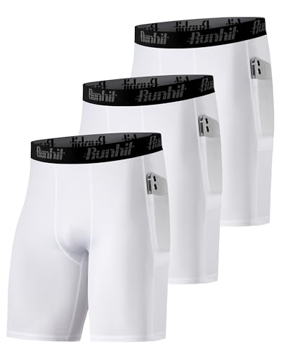 Runhit Mens Compression Shorts with Pocket Spandex Compression Running Baseball Football Underwear...