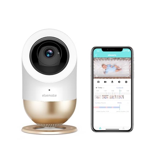 Image of ebemate 1080P Smart Baby Monitor Camera,AI Video Baby Monitor with HD Video & Audio No Glow Night Vision,Soft Night Light,Temp & Humidity Sensors & Two-Way Talk Audio Cam Baby Monitoring-U1 Plus