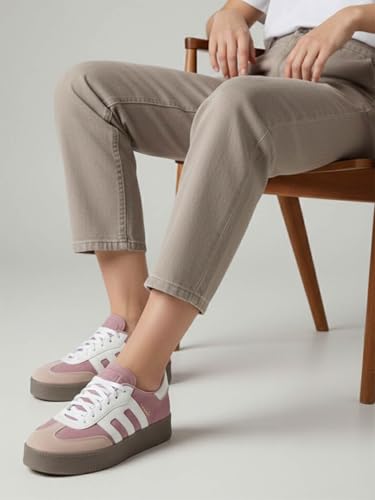 Image of Shoetopia Women's Casual Sneakers || Lace-Up Low-Top Shoes with Cushioned Sole || Trendy Daily Footwear Walking Shoes