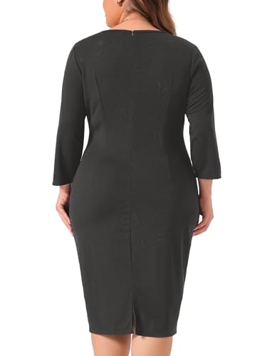 Agnes Orinda Women's Plus Size Business Dresses Vintage Church Ruffle Dress Office Wear to Work Dresses4