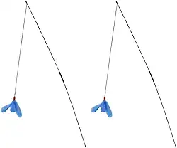 Kit 2 Varinha Longa Brinquedo Para Gatos Com Pena E Guizo Interativo Para Pets