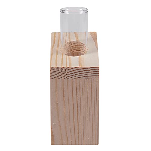 Support en bois pots de fleurs tube cristal hydroponique - 7