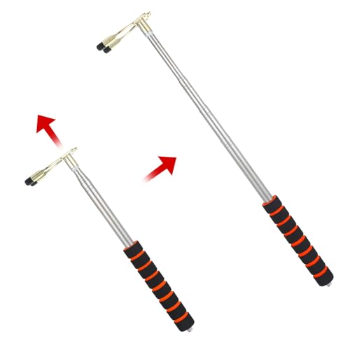 mekueeex Retractable Billiards Cue Bridge, Snooker Pool Cue Bridge Stick, Billiards Cue Rest with 3 Pieces Removable Brass Bridge Head, Billiards Table Accessories for Pool Table, Game, Competition
