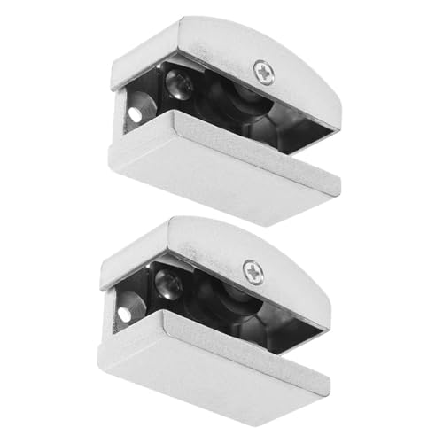 SOESFOUFU 2個 可能なアルミ合製シャワードアガイド 滑り止めラバーパーツ付き 浴室 寝室 キッチン用ガラス引き戸下部ガイド スムーズなスラ