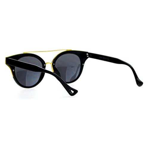 Womens Fashion Sunglasses Top Bar Round Cateye Butterfly Frame Mirror Lens3