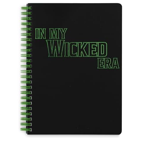 Steel Mill & Co Cute Mini Spiral Notebook for Theater Lovers, 8.25" x 6.25" Journal with Durable Hardcover and 160 Lined Pages, In My Wicked Era Cover