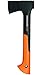 Fiskars Universalaxt, Inklusive Klingen- und Transportschutz, Länge: 35,5 cm, Antihaftbeschichtet, Hochwertiger Stahl-Klinge/Glasfaserverstärkter Kunststoff-Stiel, Schwarz/Orange, X7-XS, 1015618
