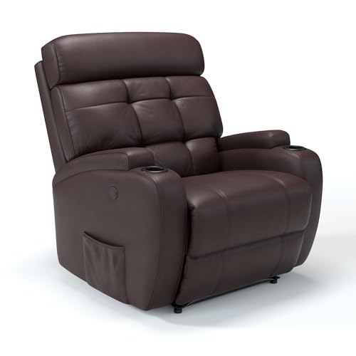 Poltrona do Papai Reclinável Elétrica bivolt Com Massageador Revestimento em Corino importado Com carregador USB para Celulares - Modelo Florença