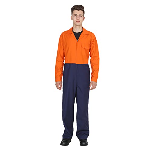 bsf uniforms Men's Pure Cotton Full Sleeves Orange/Navy Blue Small Size Work Wear Protective Coverall (Overall, Boiler Suit and Jumpsuit)-picture-30