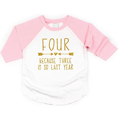 Bump and Beyond Designs Fourth Birthday Girl Shirt Four Year Old Girl Birthday Outfit