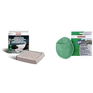 Sonax MicrofaserTuch Glas (3 Stück) & PflegePad