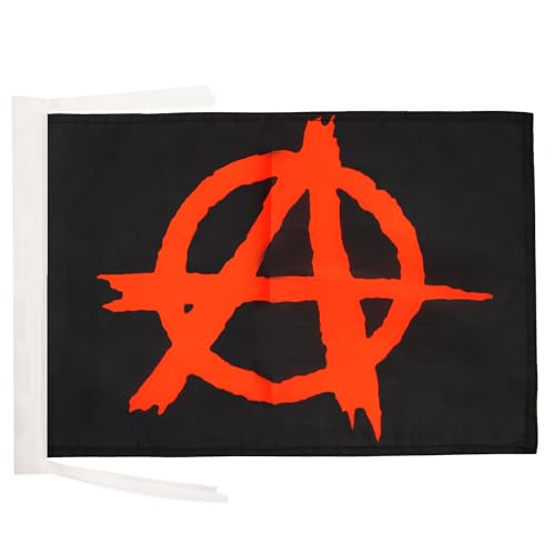 AZ FLAG Bandiera Anarchia 45x30 cm - Bandierina Anarchica 30 x 45 cm Cordicelle