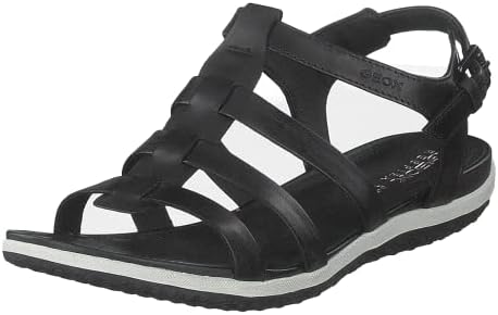 Geox Women's Sandal Vega 1 Flat, Black, 35 M EU (5 US) | Image 2