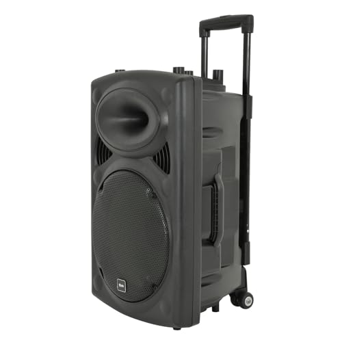 QTX | QR15PA: Powerful Portable PA with 2 Wireless Handheld Microphones, Easy Mobility Trolley Handle and Wheels, Extended Battery Life & Enhanced Audio Control