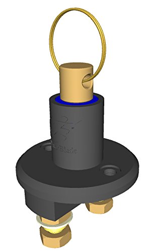 Waterblade Battery Disconnect Safety Kill Switch 130AH - with Pull Out PIN for Kayak or SUP or Electric Boat