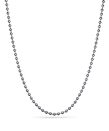 SINLEO Titanium Stainless Steel Small Beads Ball Chain Necklace for Men Women 24-38 Inches Silver Black Gold