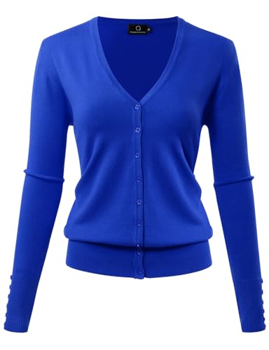 Image of Allsense Women's Long-Sleeve V-Neck Cardigan Sweater | Button Down, Lightweight Soft Knit