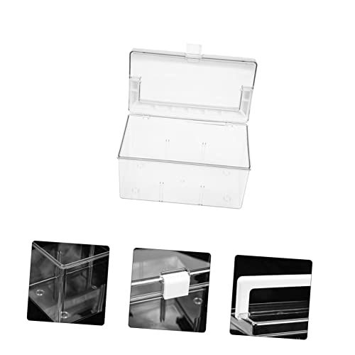 Image of Cabilock Transparent Portable Medicine Box with Handle Family First Aid Kit Organizer for Travel Camping Home Emergency Storage Lightweight Clear Plastic Carry Case 8.11X4.52X4.52In
