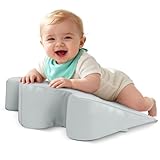 EKEPE 2026 Upgraded Nursing Reflux Prop with Leather Cover for Baby Gas, Colic Relief & Burp, Memory Foam Tummy Time Pillow for Infant 0-12 Months Feeding, Neck, Shoulder and Body Support - Grey